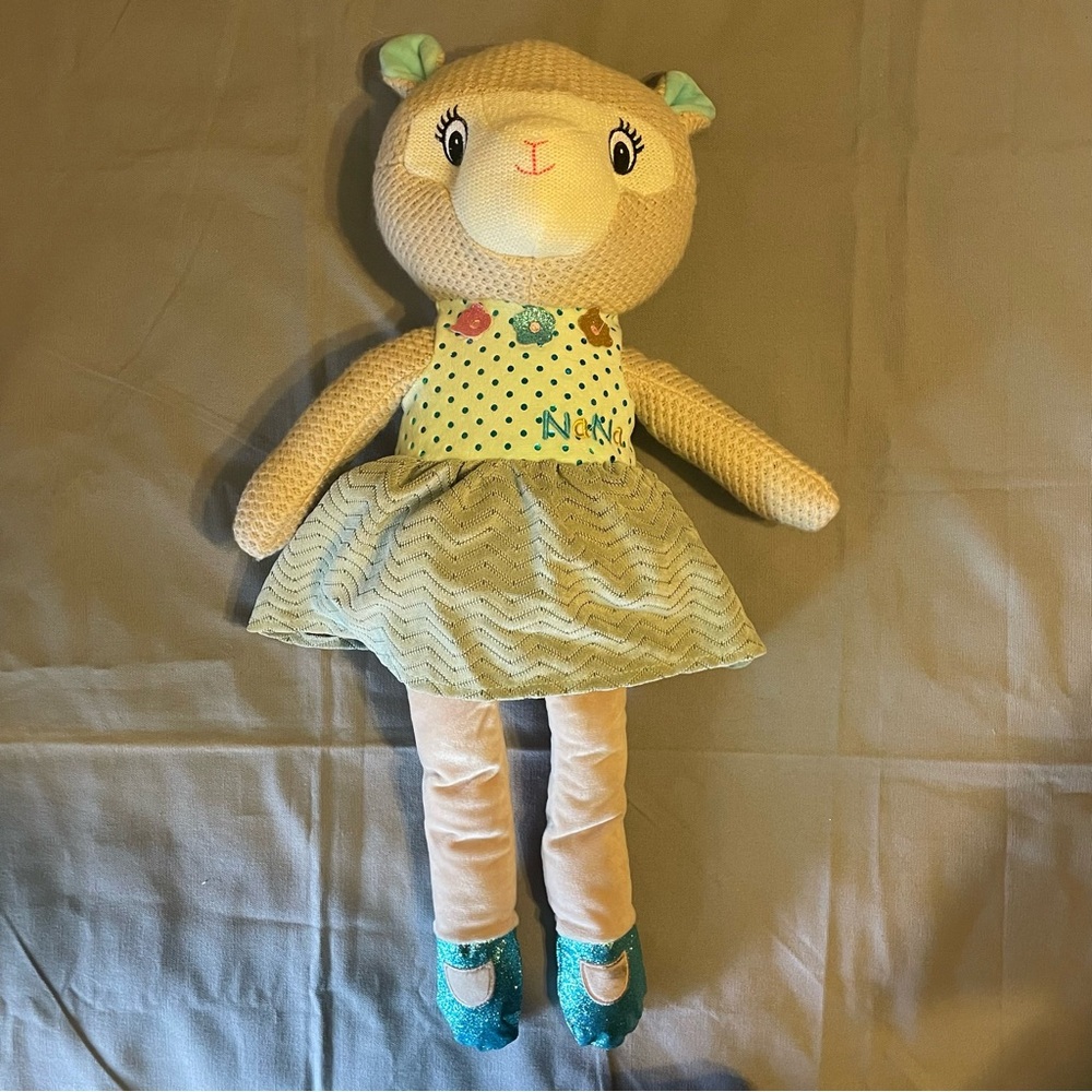 Knit Llama Plush "Nana" 26" Blue Sparkle Ballerina Slippers Plushie GUC